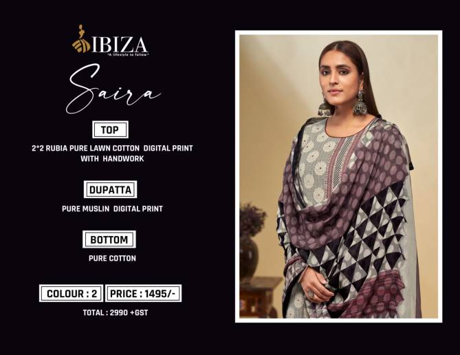Saira By Ibiza Digital Printed Lawn Cotton Dress Material Wholesale Market In Surat
